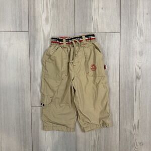 Vtg Sesame Street 12M ELMO Cargo Pants Beige Red 2002 Y2K